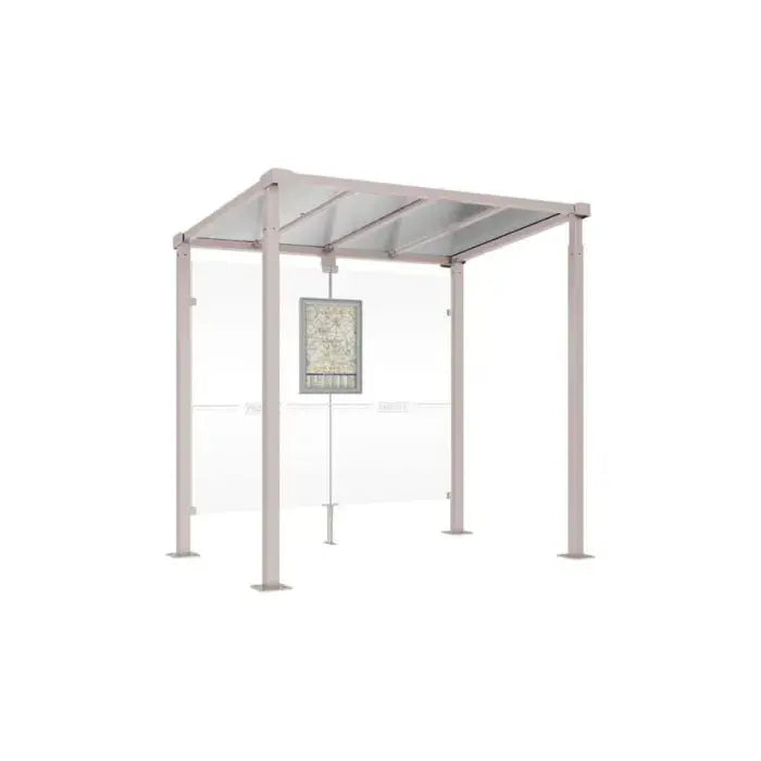 Station de bus Milan compacte avec vitrage en verre sécurit 8 mm