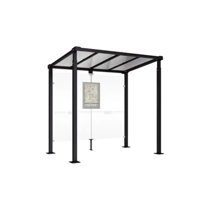 Station de bus Milan 2,50 m avec poteaux acier 80x80 mm