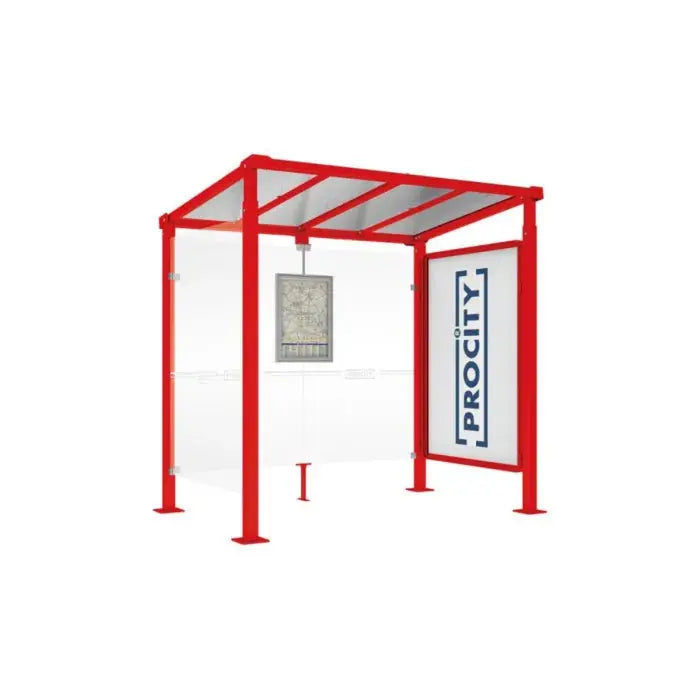  Abribus Milan 2,50 m avec option coupe-vent et assis-debout 