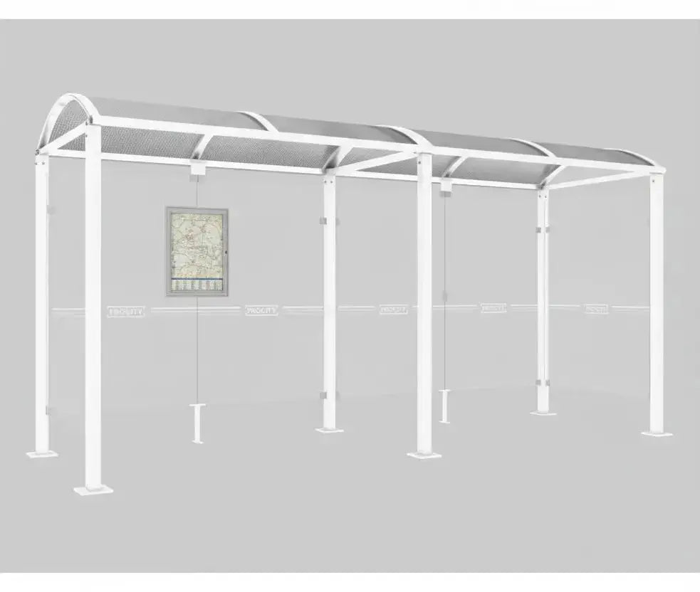 Station de bus Noirmoutier 5 m avec design contemporain et finition RAL sur galva