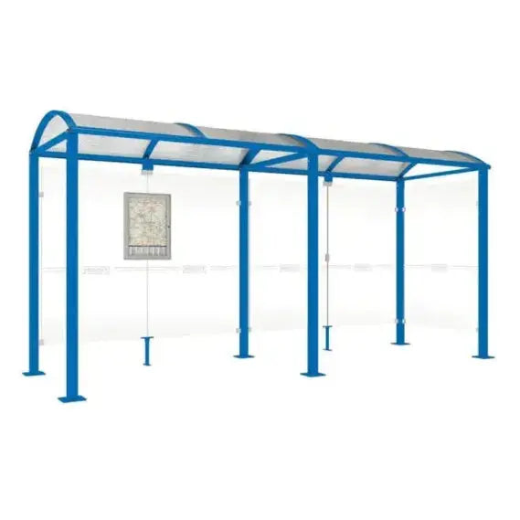 Abribus Noirmoutier grand format avec vitrine publicitaire et cadre aluminium