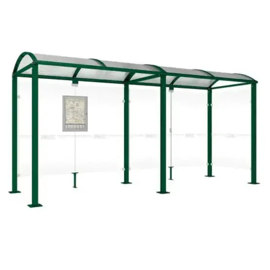 Station de bus Noirmoutier voûte 5 m avec toiture cintrée polycarbonate anti-UV