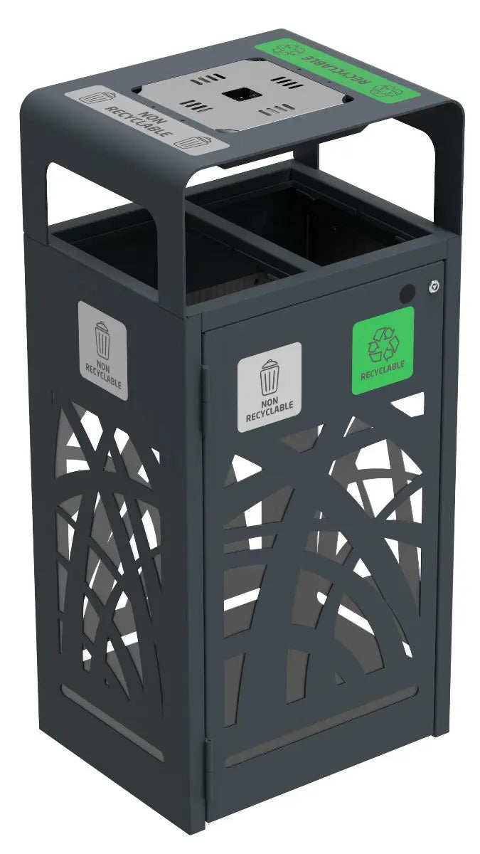 Corbeille à poser ou à fixer Cybel 2x60 L avec cendrier 1,5 L Rossignol