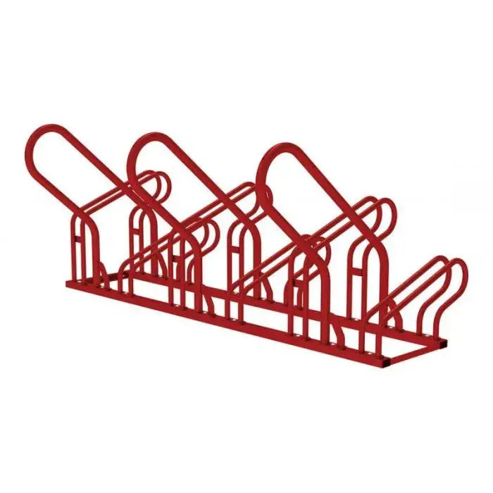 Appui cycles Optimum 6 places avec tubes acier Ø22 mm et finition durable