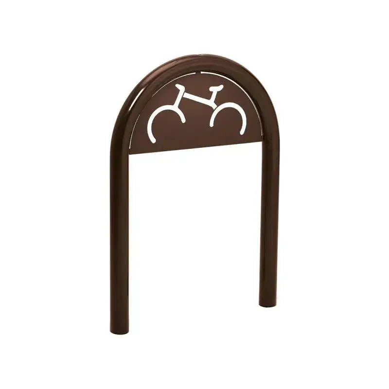 Appui vélo, avec signalétique cyclisme, scellement direct diamètre 60mm marron