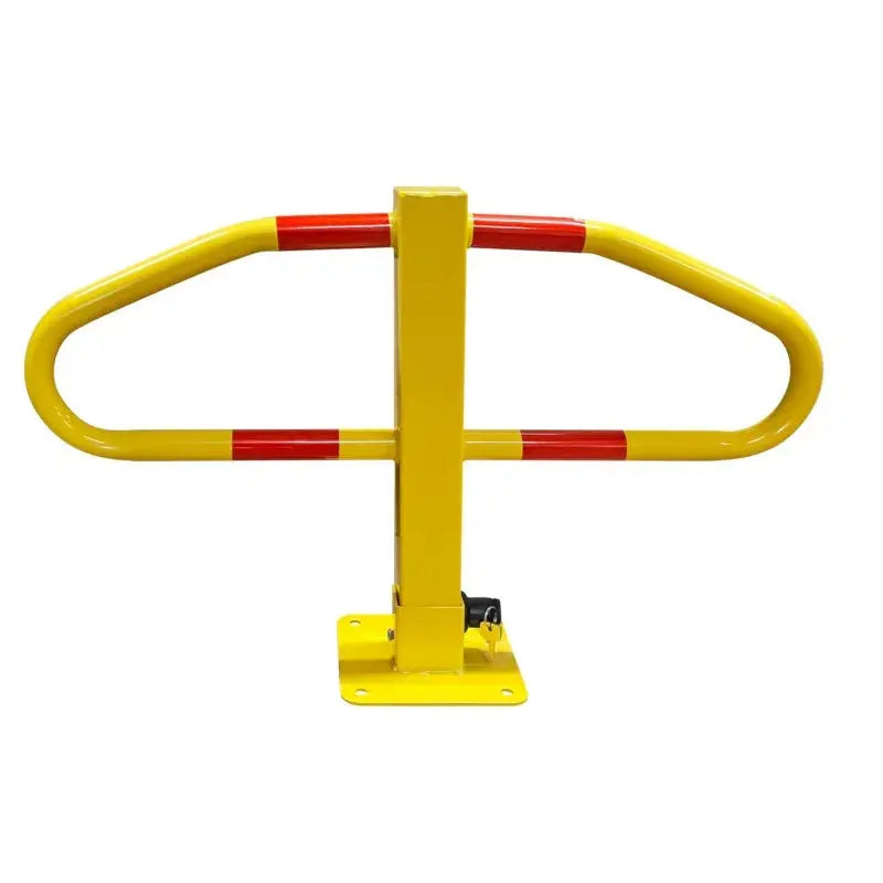 Bloc parking avec un pied central jaune et rouge, clé fournie