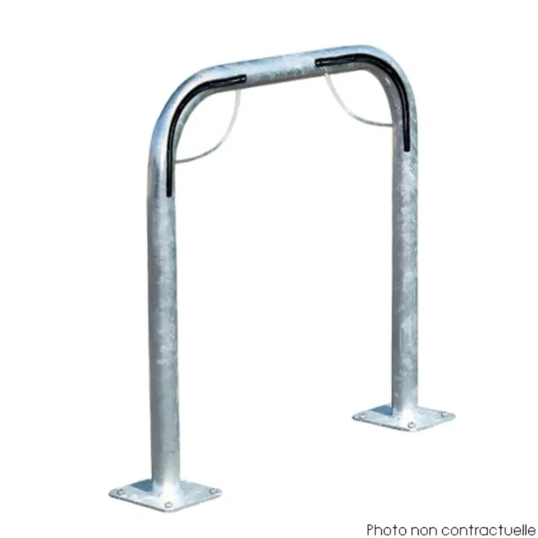 Arceau vélo 2 places avec protections caoutchouc anti-rayures