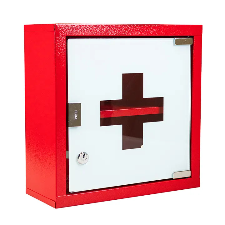 Armoire à pharmacie rouge vide