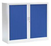 Armoire basse à rideaux Fun 1,00 x 1,20 m pour rangement de bureau compact et sécurisé