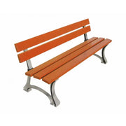 Banc public Mora en bois résineux finition chêne clair avec structure en acier noir RAL 9005