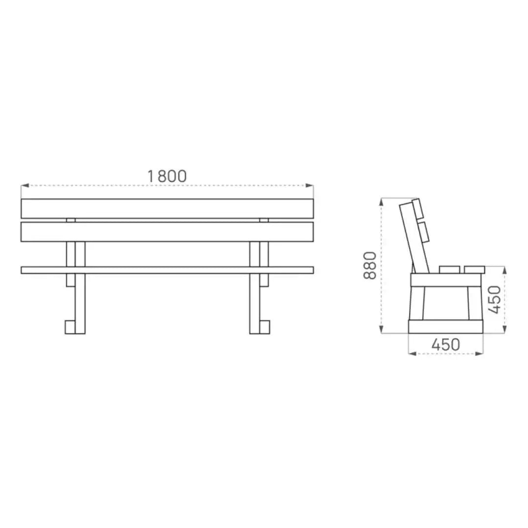 Banc en bois Porto
