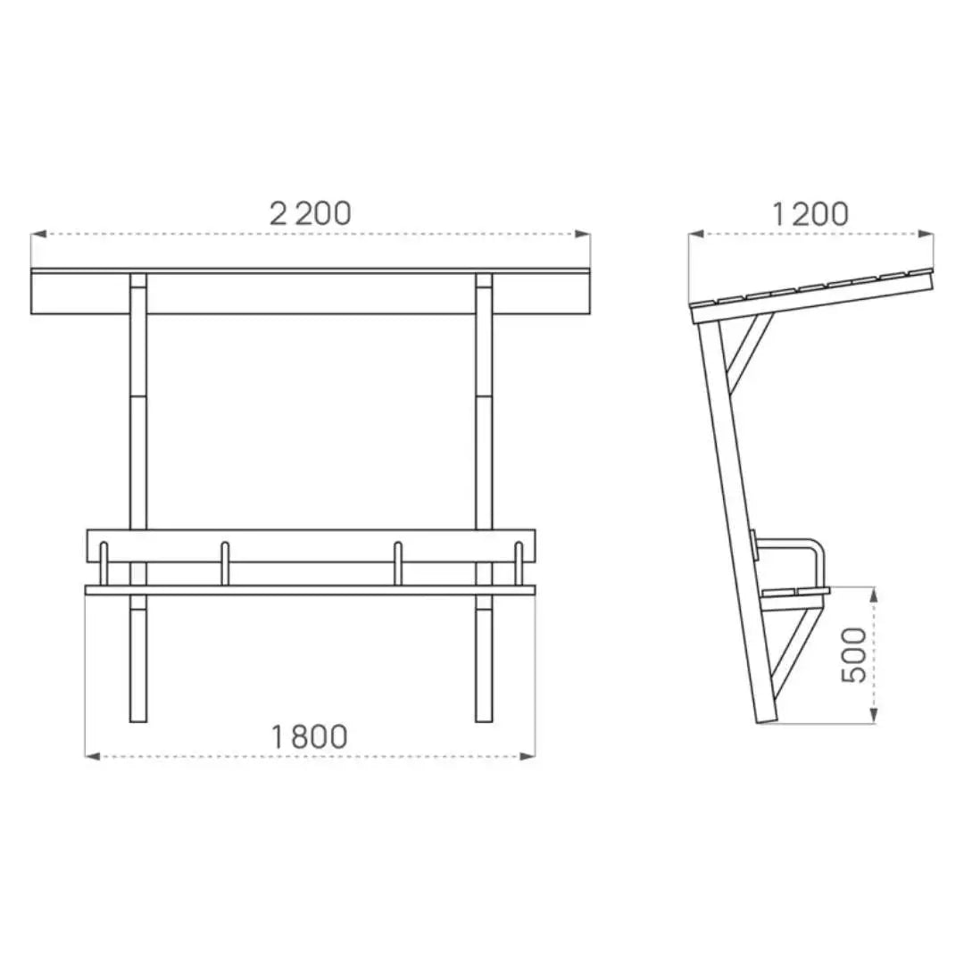 Banc en bois avec ombrelle Londre