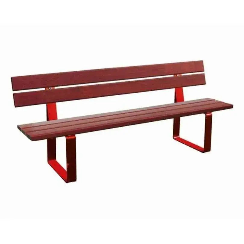 Banc Riga avec assise bois exotique durable pour parcs et jardins