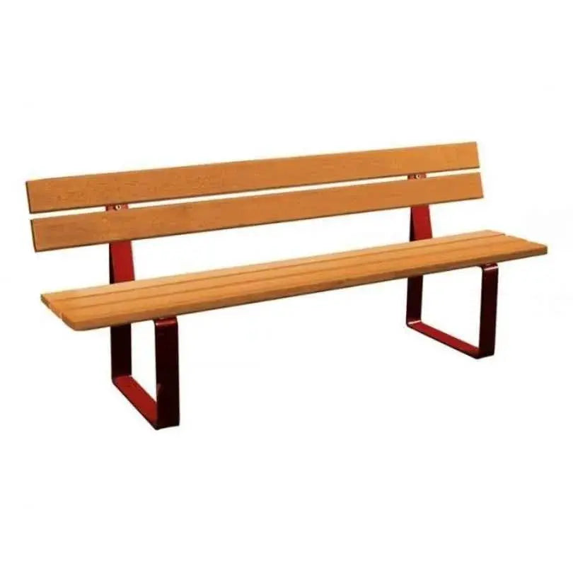 Banc Riga extérieur avec structure acier et assise bois pour mobilier urbain