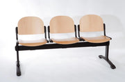 Banquette d’accueil Diam assise bois pour salles d’attente et collectivités Siège poutre Diam de 2 à 5 places avec assise fixe en bois hêtre verni