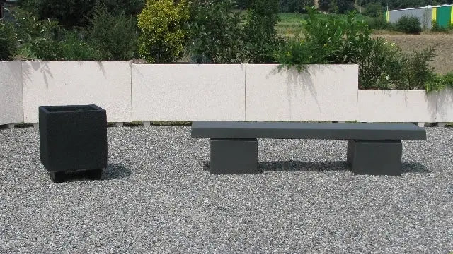 Banquette béton merisier