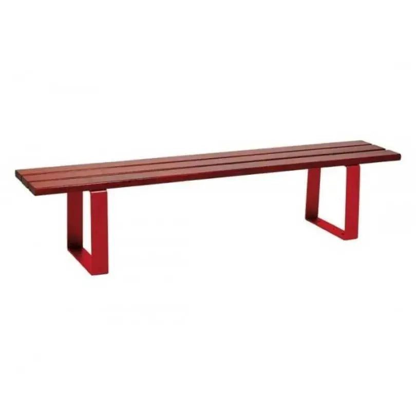 Banquette Riga design minimaliste acier et bois exotique