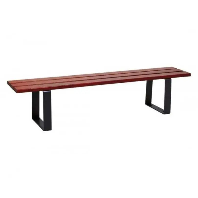 Banc extérieur Riga avec structure en acier et lames en bois exotique