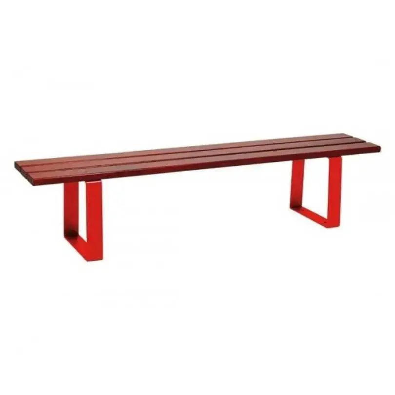 Banc urbain Riga acier peint et assise bois exotique