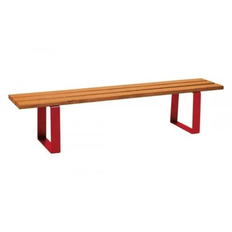 Banc Riga 1800 mm, acier peint et bois finition chêne clair