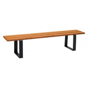 Banquette Riga en acier et bois exotique, longueur 1800 mm, vue de face