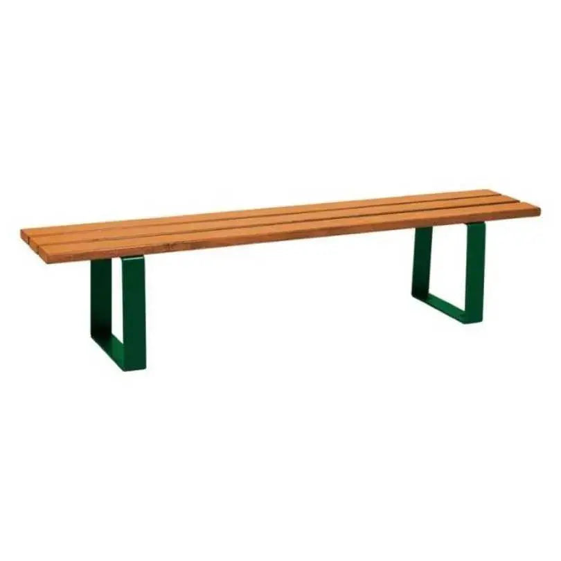 Banc extérieur Riga design épuré acier et bois