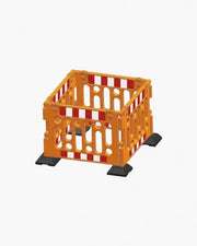 Barrière de regard orange en polypropylène 1200 x 1200 mm (lot de 4)-Avec base - France Collectivités