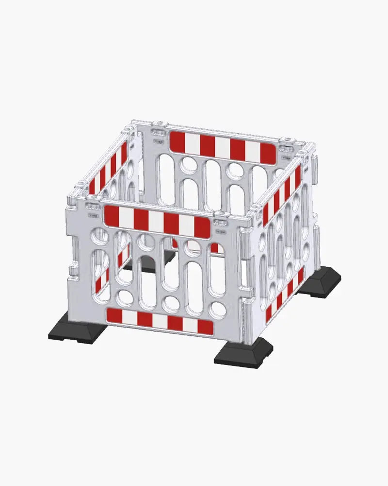 Barrière de regard grise en polypropylène 1200 x 1200 mm (lot de 4)-Avec base - France Collectivités