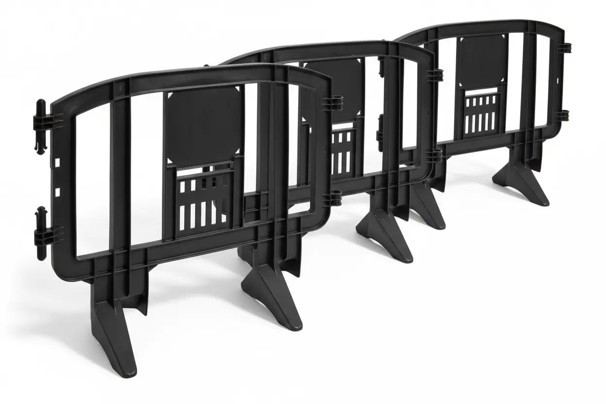 Barrière de sécurité plastique MOVIT 125 cm disponible en plusieurs coloris et versions personnalisées