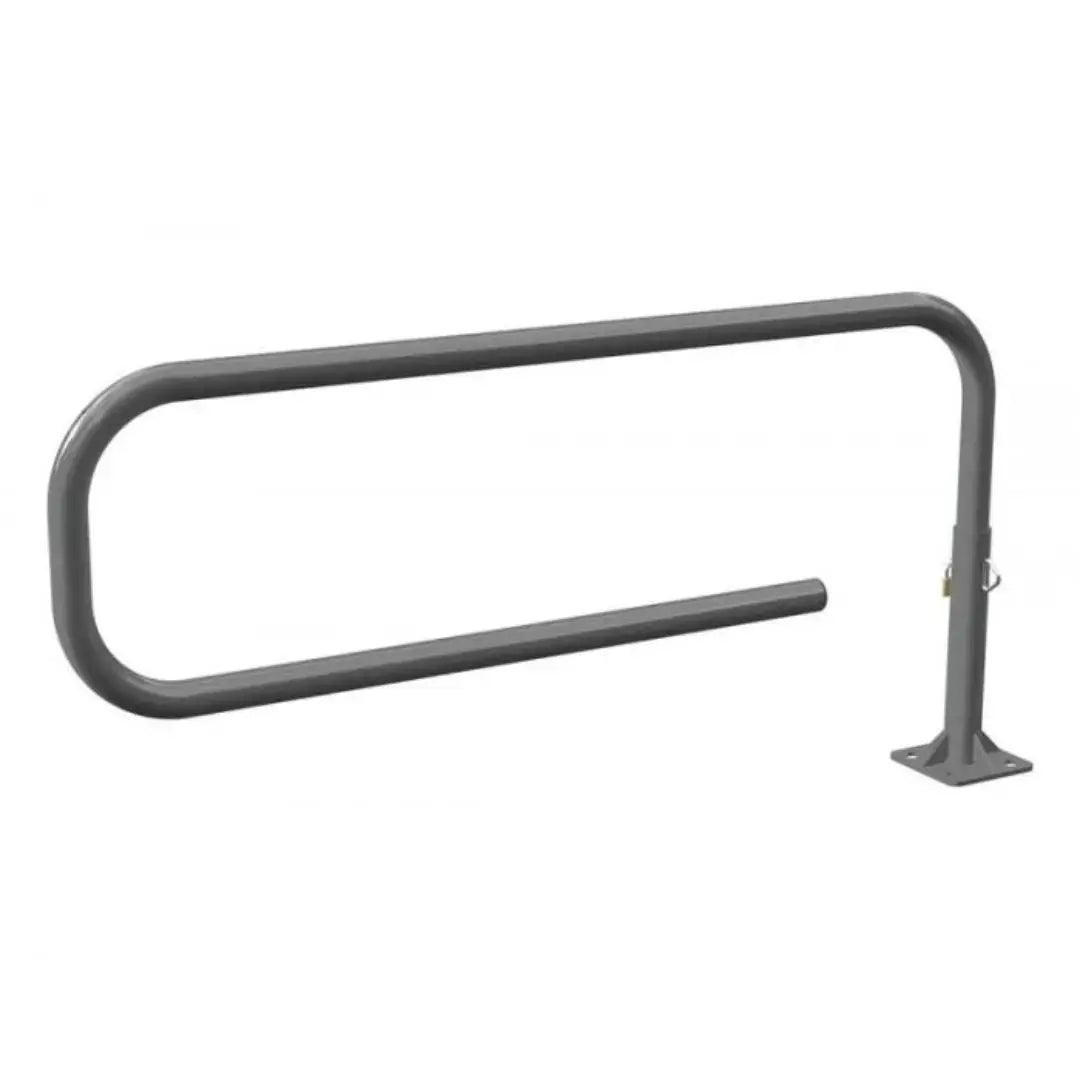 Barrière tournante Trombone en acier galvanisé avec tube Ø60 mm et kit de pose inclus