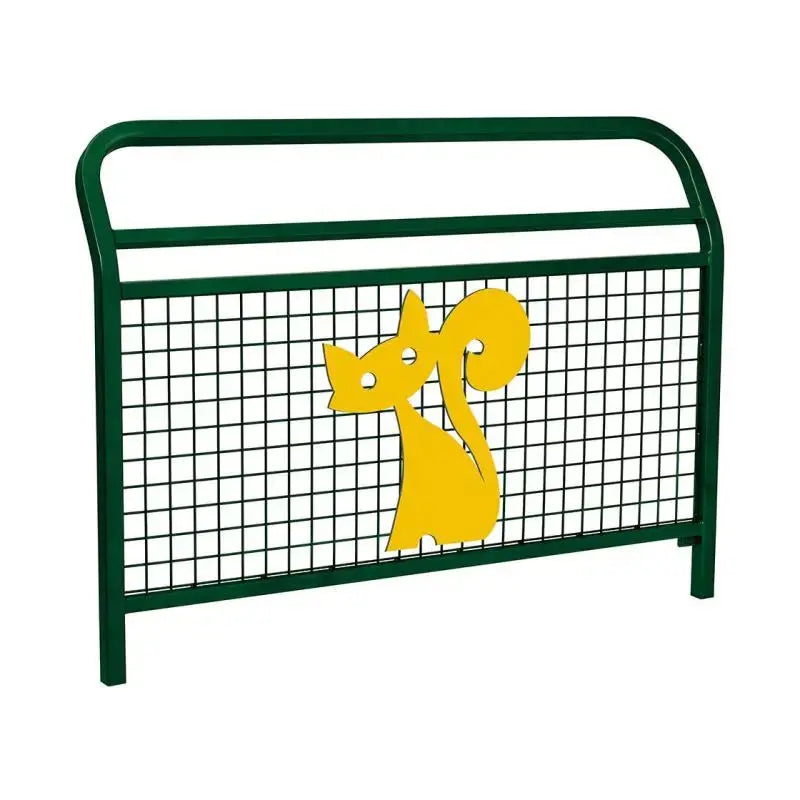 Détail de la lisse supérieure renforcée de la barrière spéciale école