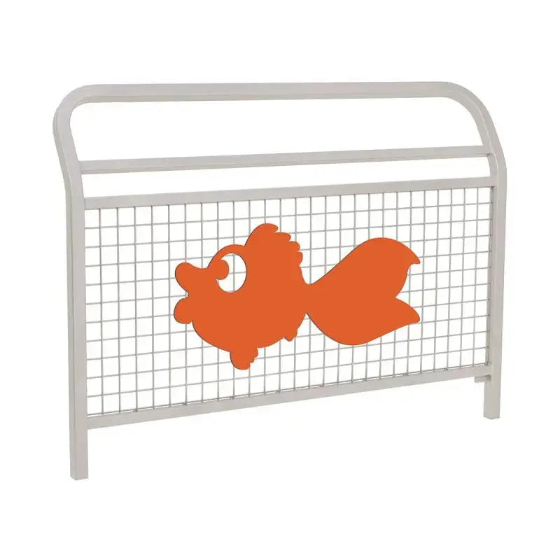 Barrière scolaire grillagée avec motif enfant et structure en acier galvanisé