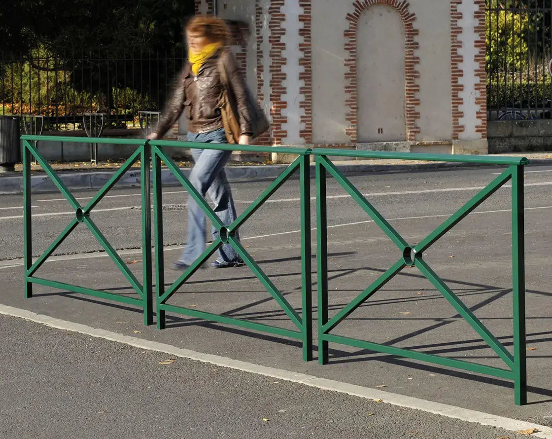 Barrière Lisbonne avec cadre rosaces double pour aménagement de voirie