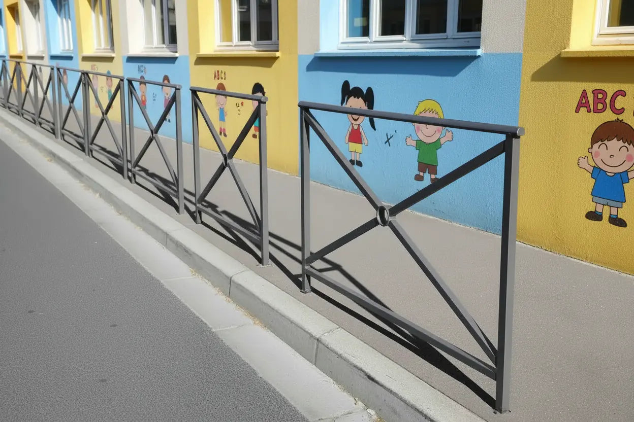 Barrière Lisbonne 1500 mm avec cadre croix de Saint-André et finition RAL