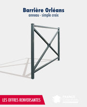Barrière Orléans en acier peint sur zinc avec anneau simple et finition RAL pour voirie