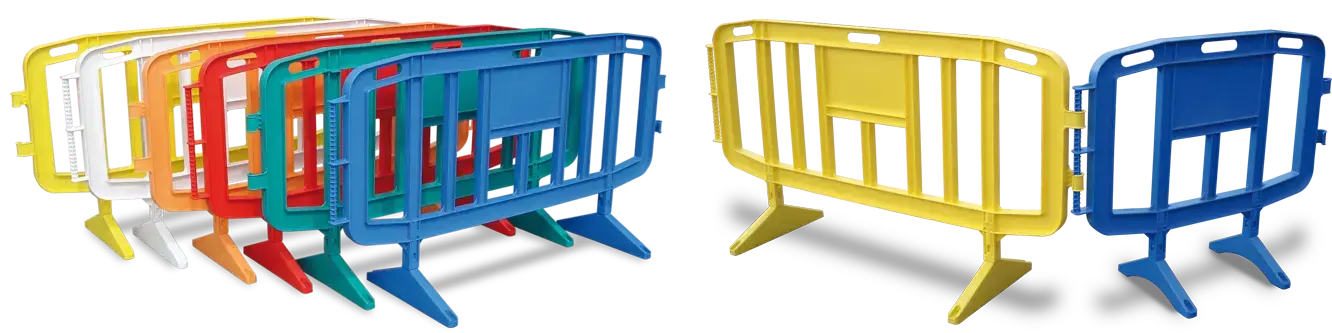 Barrière plastique Urban colorée pour gestion des flux en événements et espaces publics