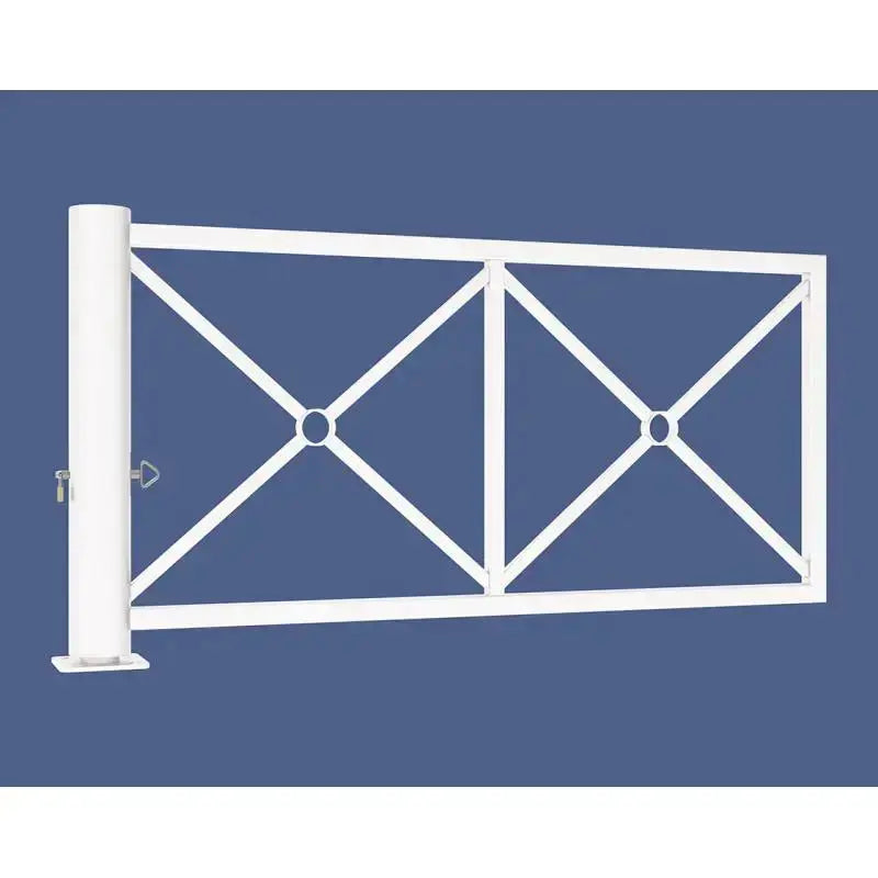 Barrière tournante déco avec fixation sur platine 200x200 mm et tiges d’ancrage