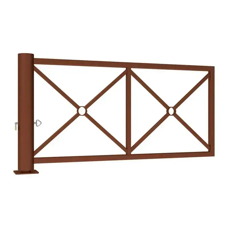 Barrière tournante déco avec option fermeture clé triangle pour usage renforcé