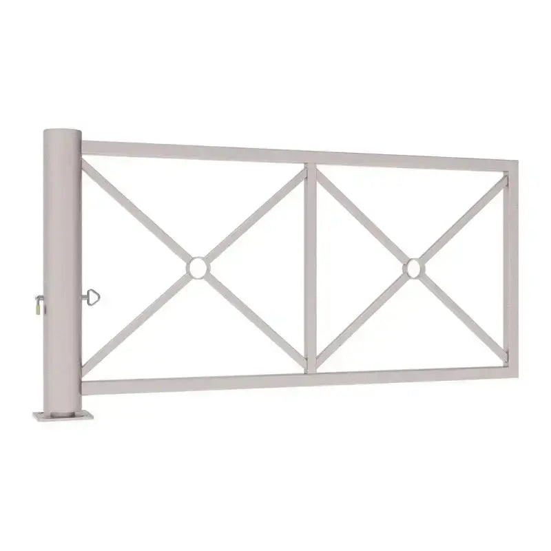 Barrière pivotante déco 2010 mm avec ouverture sur fût monté sur pivot pour voirie