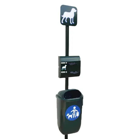 Borne de propreté canine avec distributeur double rouleau