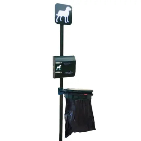 Borne de propreté canine avec distributeur double rouleau