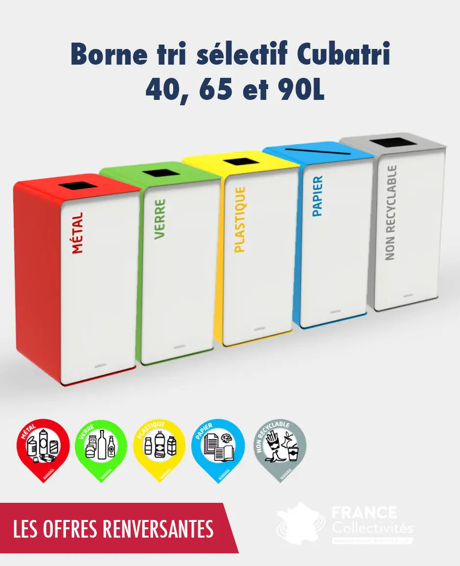 Promo Bornes de tri Cubatri 40 L - 65 L ou 90 L Corps blanc Rossignol