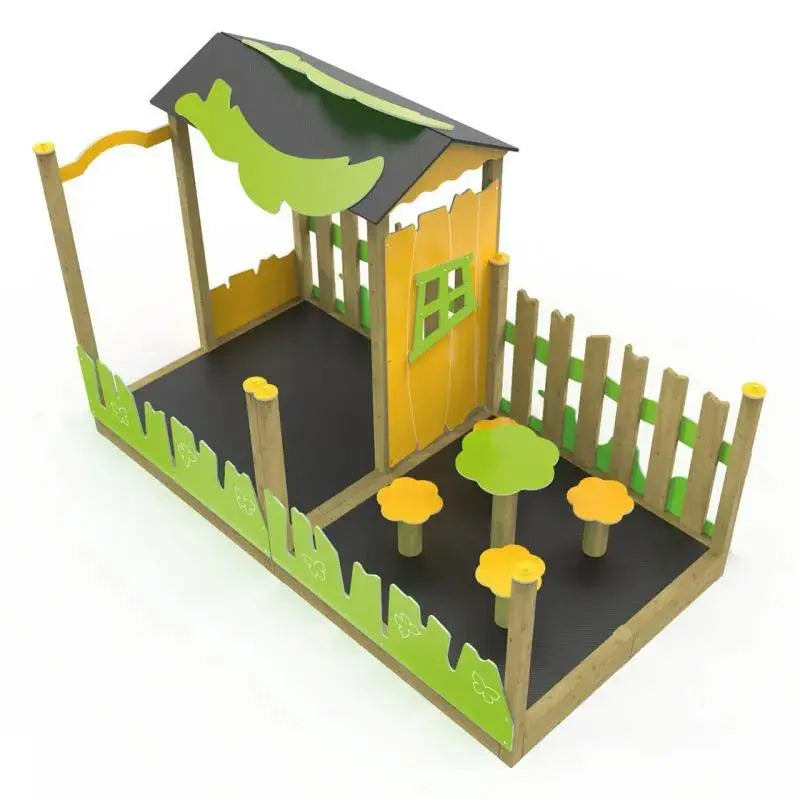 Cabane pour enfants avec terrasse conforme EN1176