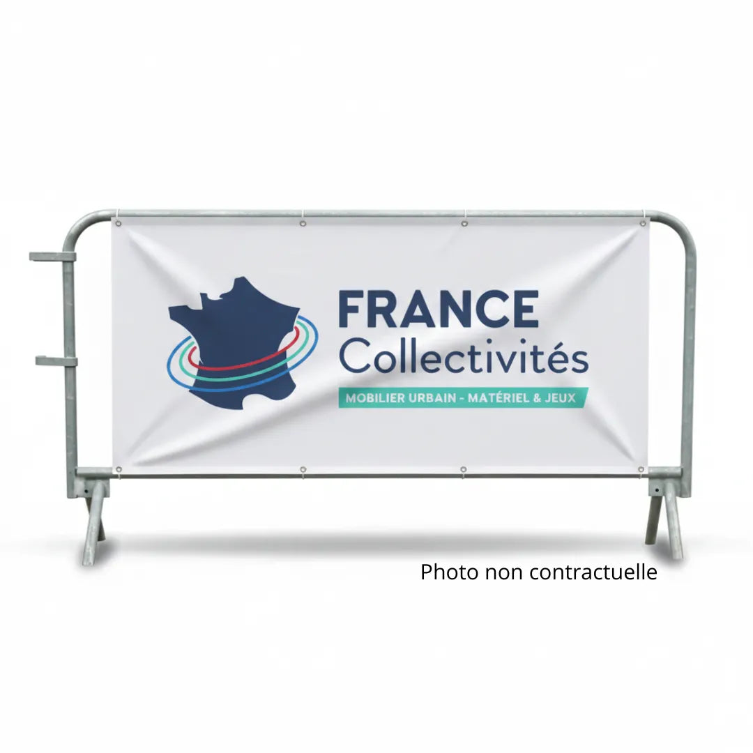 Cache-barrière événementiel simple face avec œillets