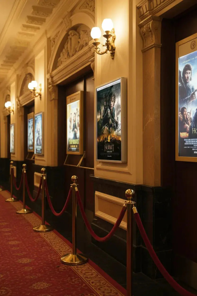 Caisson d'affiche pour cinéma en aluminium anodisé