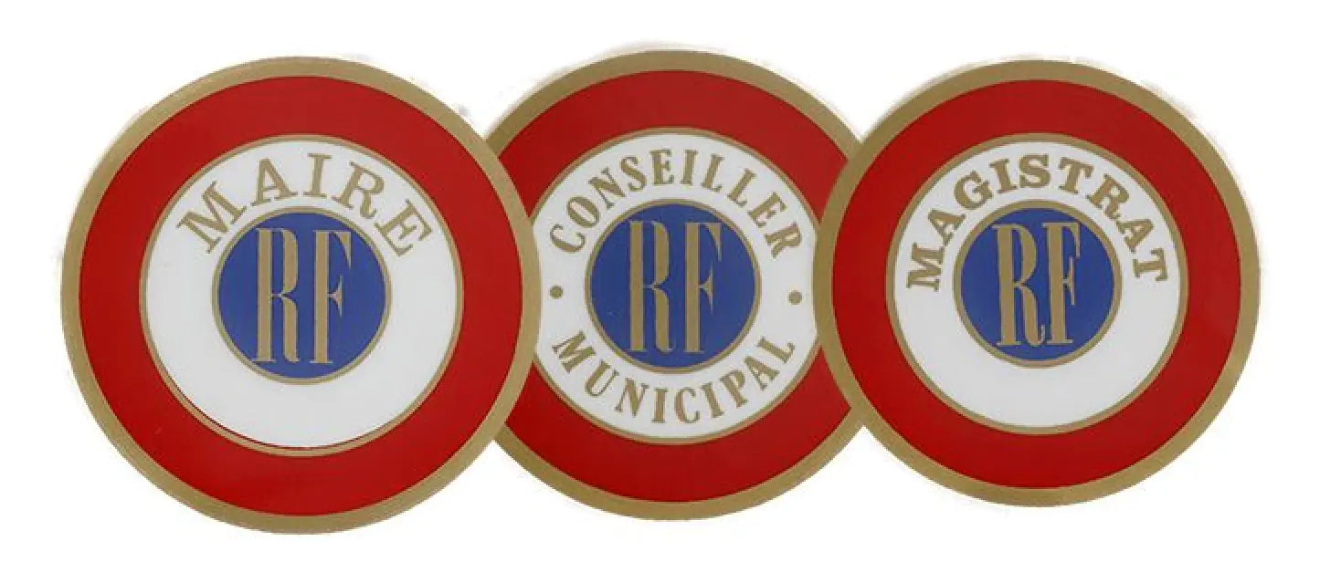 Cocarde de voiture autocollante ⌀ 75 mm france collectivités