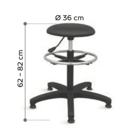 Tabouret assis-debout réglable en hauteur Tab france collectivités
