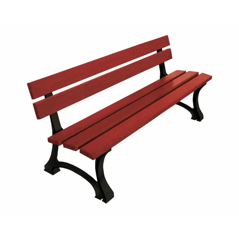 Banc extérieur Mora en bois et acier avec piètement traité anti-corrosion et fixation sur platines