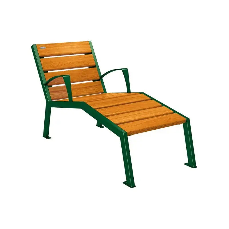Chaise longue bois et acier Silaos