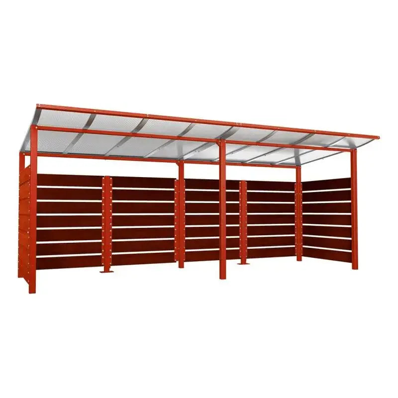 Abri conteneurs modulo-Bordeaux-2000 mm-bois lasuré Acajou-5000 mm